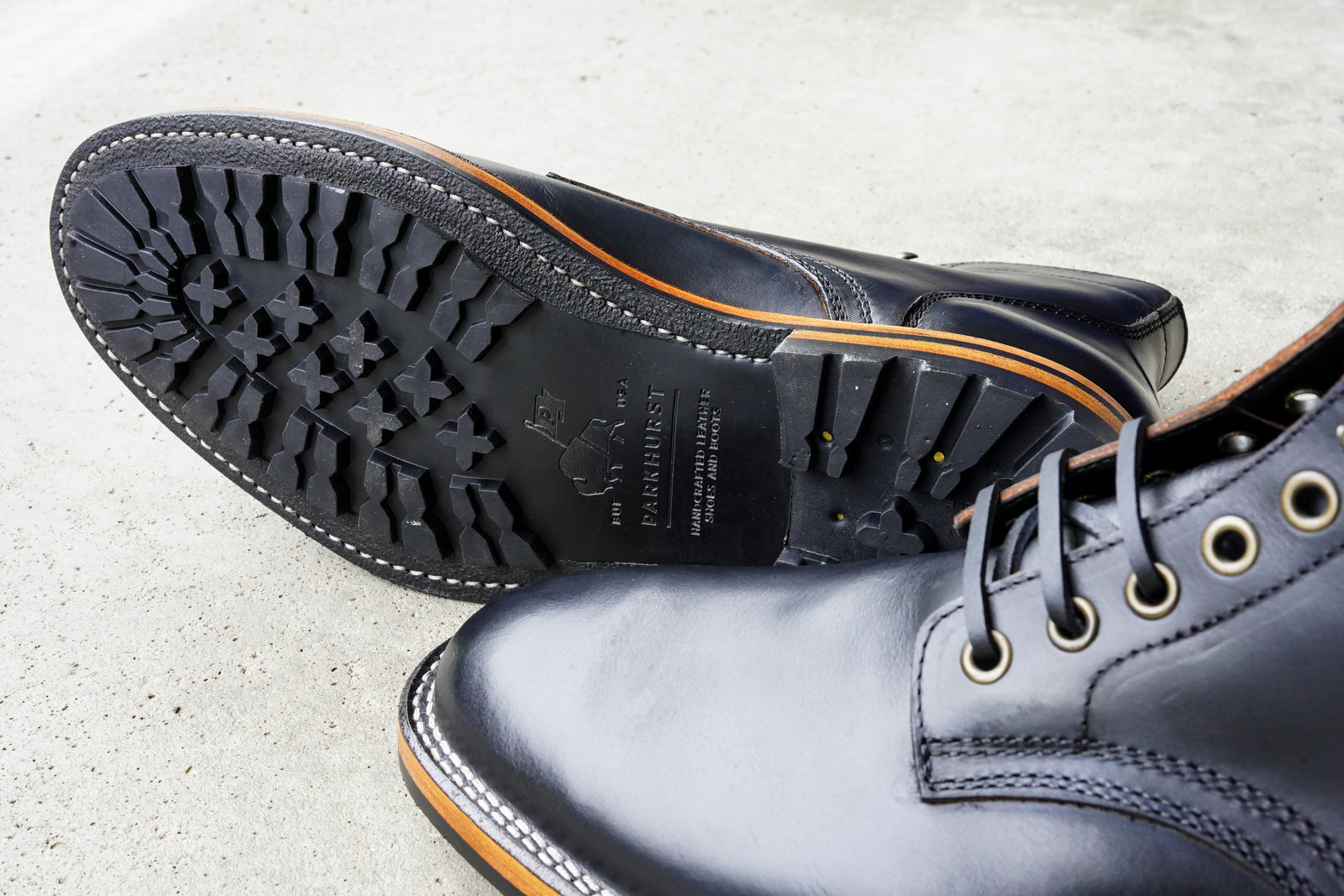 The Allen Stitchdown - Black Veg Tan Teacore (618) – Parkhurst