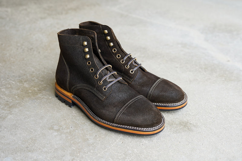 The Richmond Stitchdown - Dark Olive Waxed Rough-out (618)