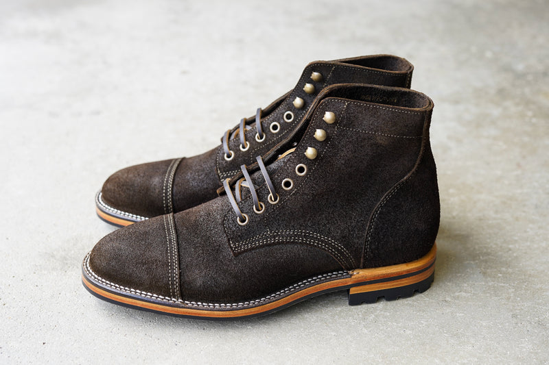 The Richmond Stitchdown - Dark Olive Waxed Rough-out (618)