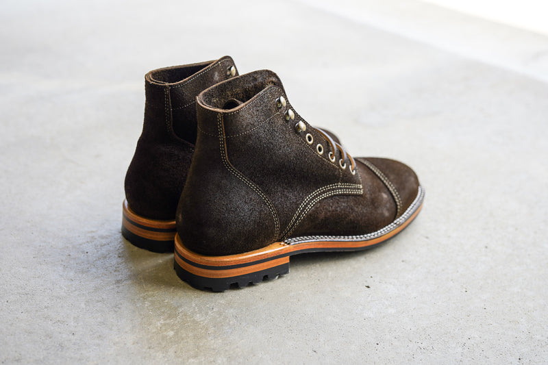 The Richmond Stitchdown - Dark Olive Waxed Rough-out (618)