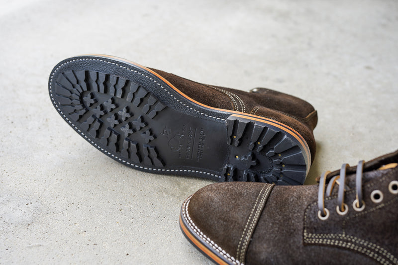 The Richmond Stitchdown - Dark Olive Waxed Rough-out (618)