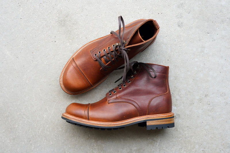 The Allegany Cap Toe - Tumbled Mahogany (645)