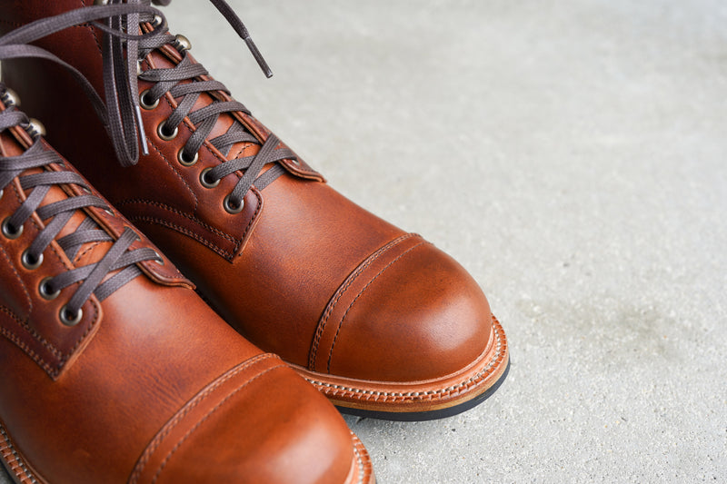 The Allegany Cap Toe - Tumbled Mahogany (645)