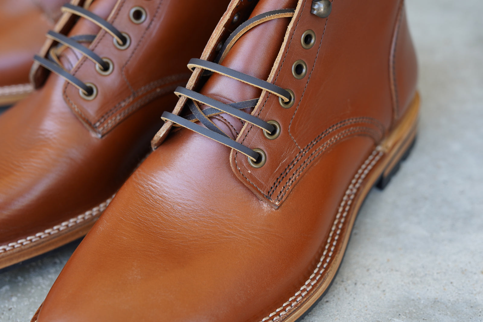 The Allen Stitchdown - Cognac Teacore Veg Tan (618) Factory